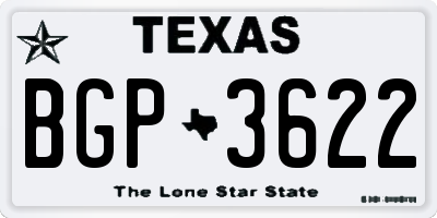 TX license plate BGP3622