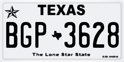 TX license plate BGP3628