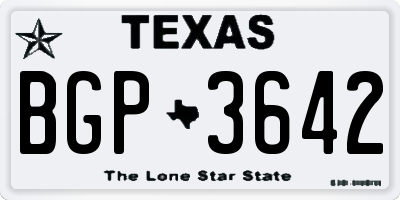 TX license plate BGP3642
