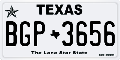 TX license plate BGP3656