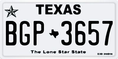 TX license plate BGP3657