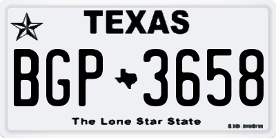 TX license plate BGP3658