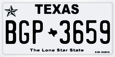 TX license plate BGP3659