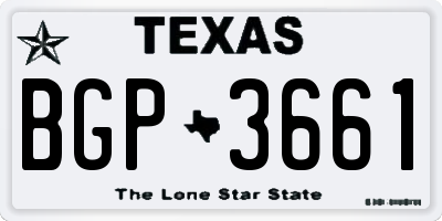 TX license plate BGP3661
