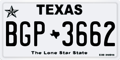 TX license plate BGP3662