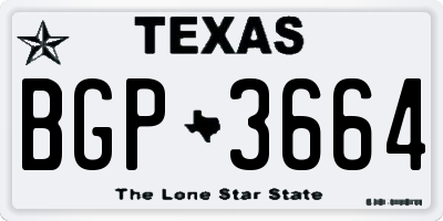 TX license plate BGP3664