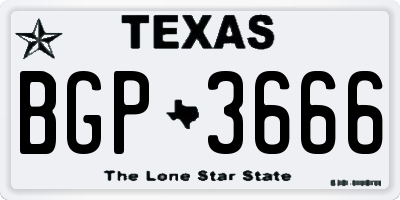 TX license plate BGP3666