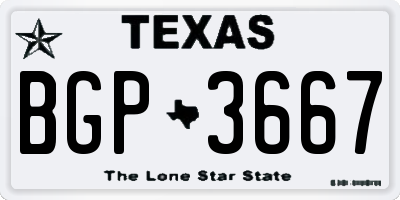TX license plate BGP3667