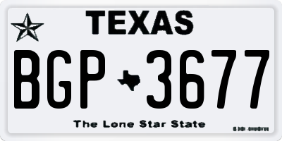 TX license plate BGP3677