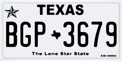 TX license plate BGP3679