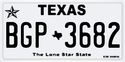 TX license plate BGP3682