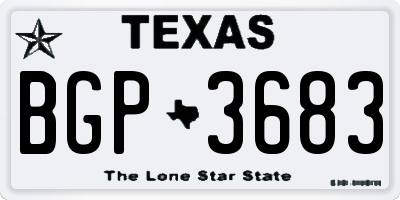 TX license plate BGP3683