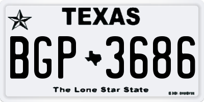 TX license plate BGP3686