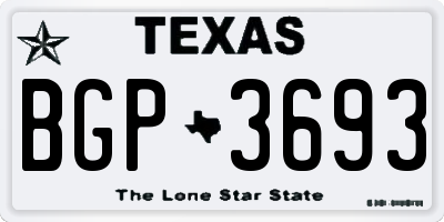 TX license plate BGP3693