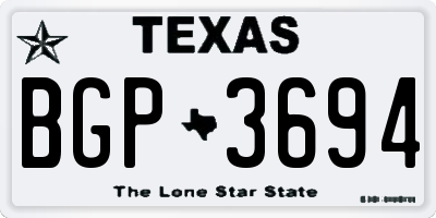TX license plate BGP3694