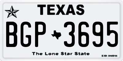 TX license plate BGP3695