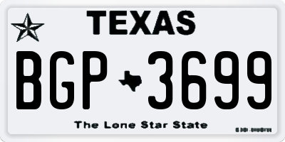 TX license plate BGP3699