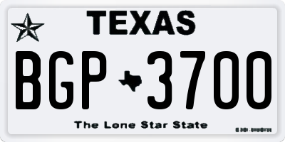 TX license plate BGP3700