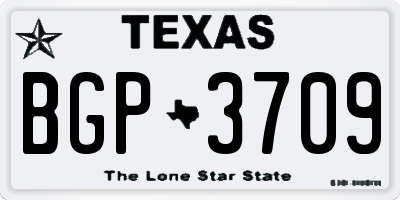 TX license plate BGP3709