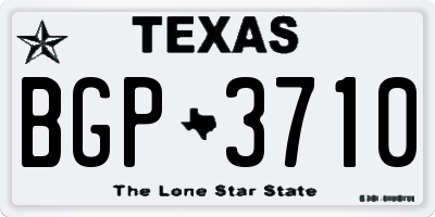TX license plate BGP3710