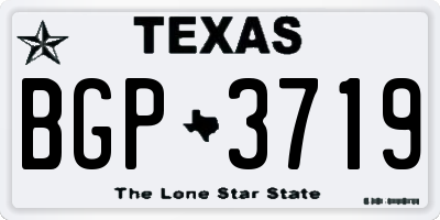 TX license plate BGP3719