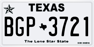 TX license plate BGP3721