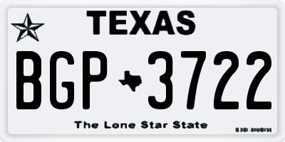 TX license plate BGP3722