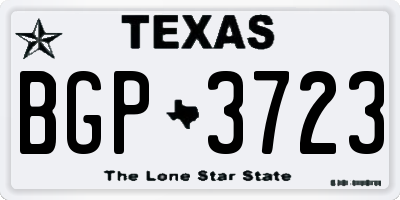 TX license plate BGP3723