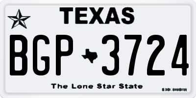 TX license plate BGP3724