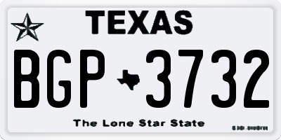 TX license plate BGP3732