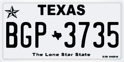 TX license plate BGP3735