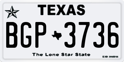 TX license plate BGP3736
