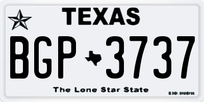 TX license plate BGP3737
