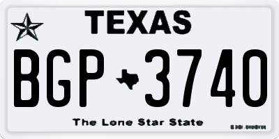 TX license plate BGP3740