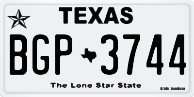 TX license plate BGP3744
