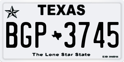 TX license plate BGP3745