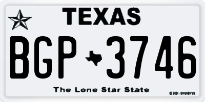 TX license plate BGP3746
