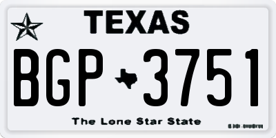 TX license plate BGP3751