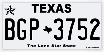 TX license plate BGP3752