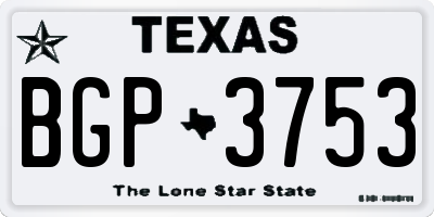 TX license plate BGP3753
