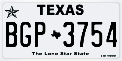 TX license plate BGP3754