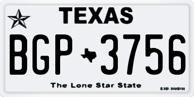 TX license plate BGP3756