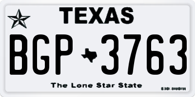 TX license plate BGP3763