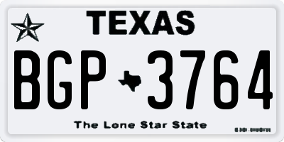 TX license plate BGP3764