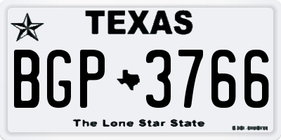 TX license plate BGP3766