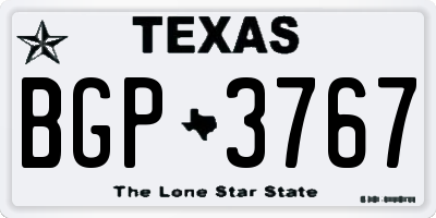 TX license plate BGP3767
