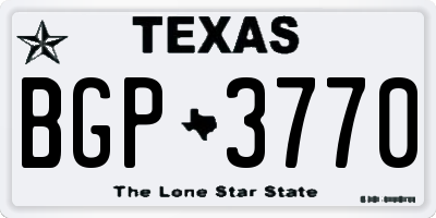 TX license plate BGP3770