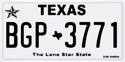 TX license plate BGP3771