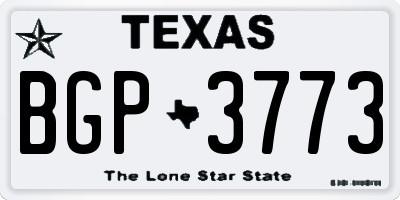 TX license plate BGP3773