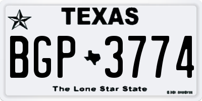 TX license plate BGP3774